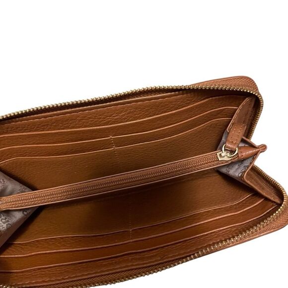 Michael Kors Moxley Zip Around Leather Wallet Deep Tan - Picture 4 of 6